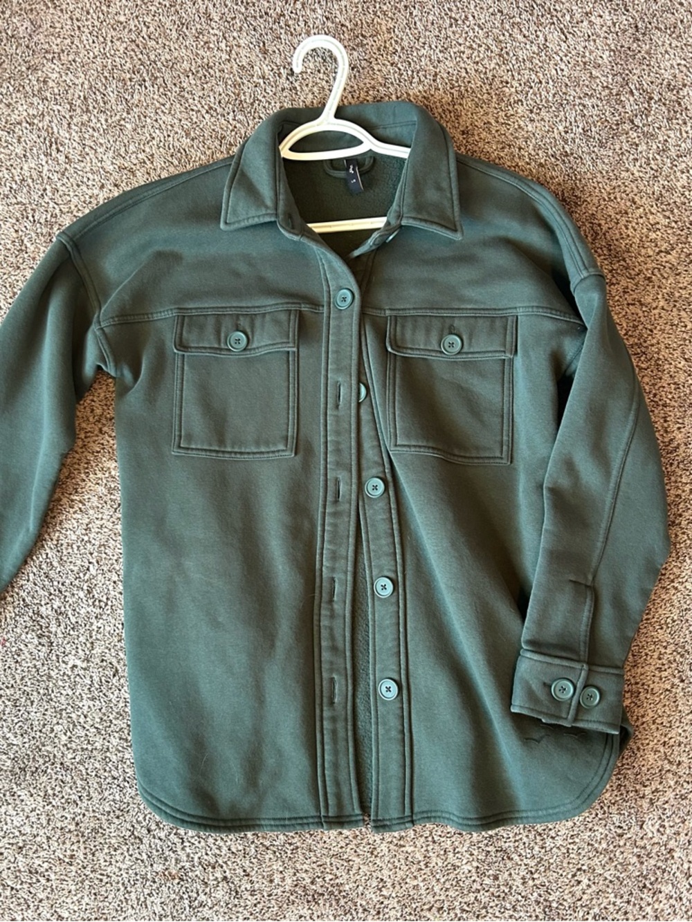 Green Fleece shacket